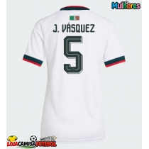 Camisa de Futebol México Johan Vasquez #5 Equipamento Secundário Mulheres Mundo 2026 Manga Curta
